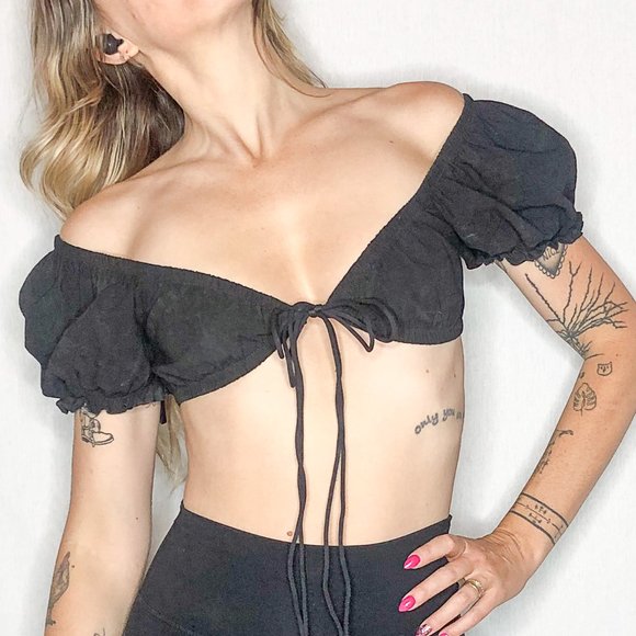 Micro Milk Maid Peasant Blouse - Picture 1 of 7